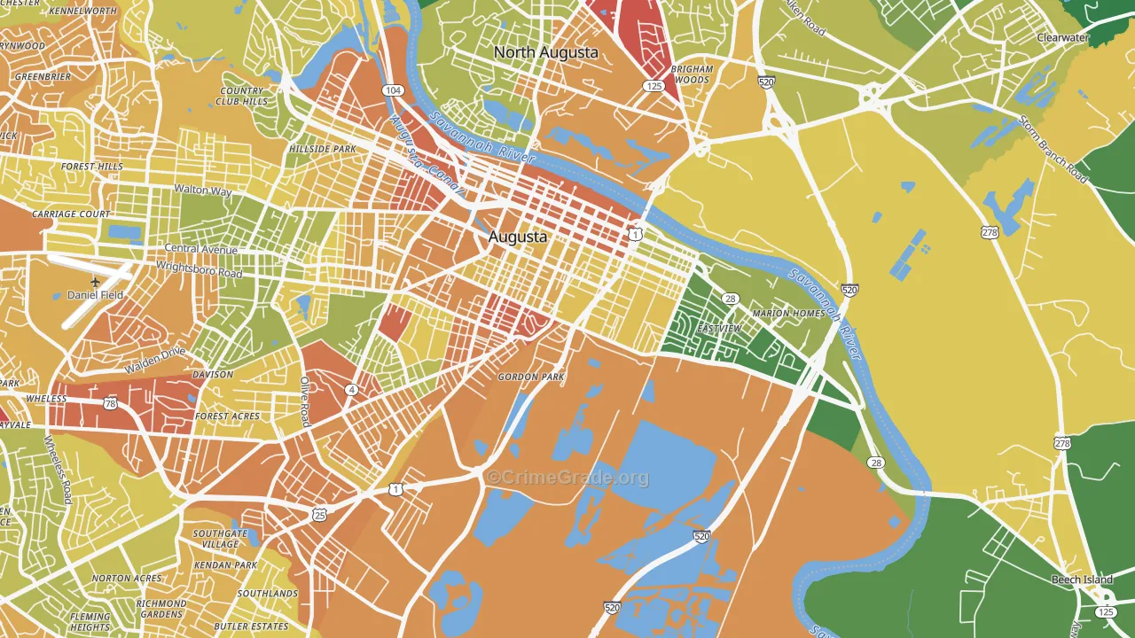 30901, GA Map of Drug-Related Crime Rates