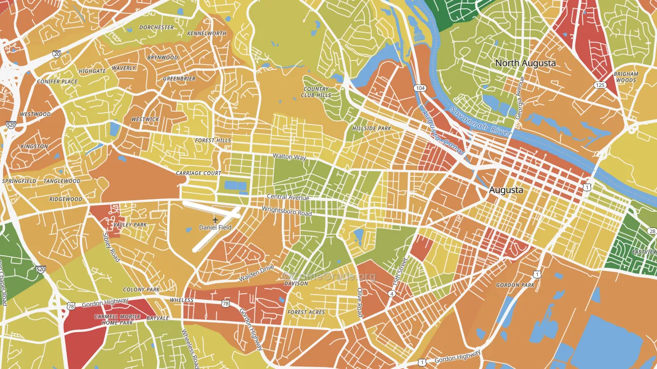 30904, GA Map of Drug-Related Crime Rates