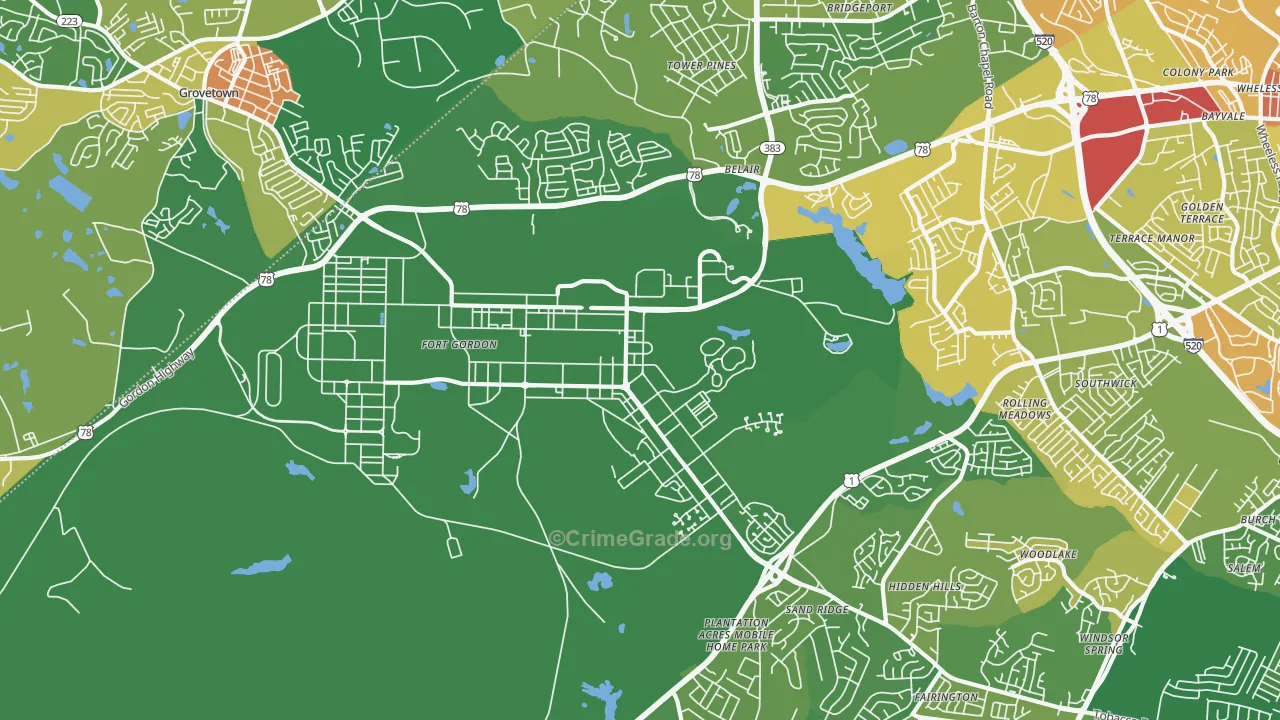 30905, GA Map of Drug-Related Crime Rates
