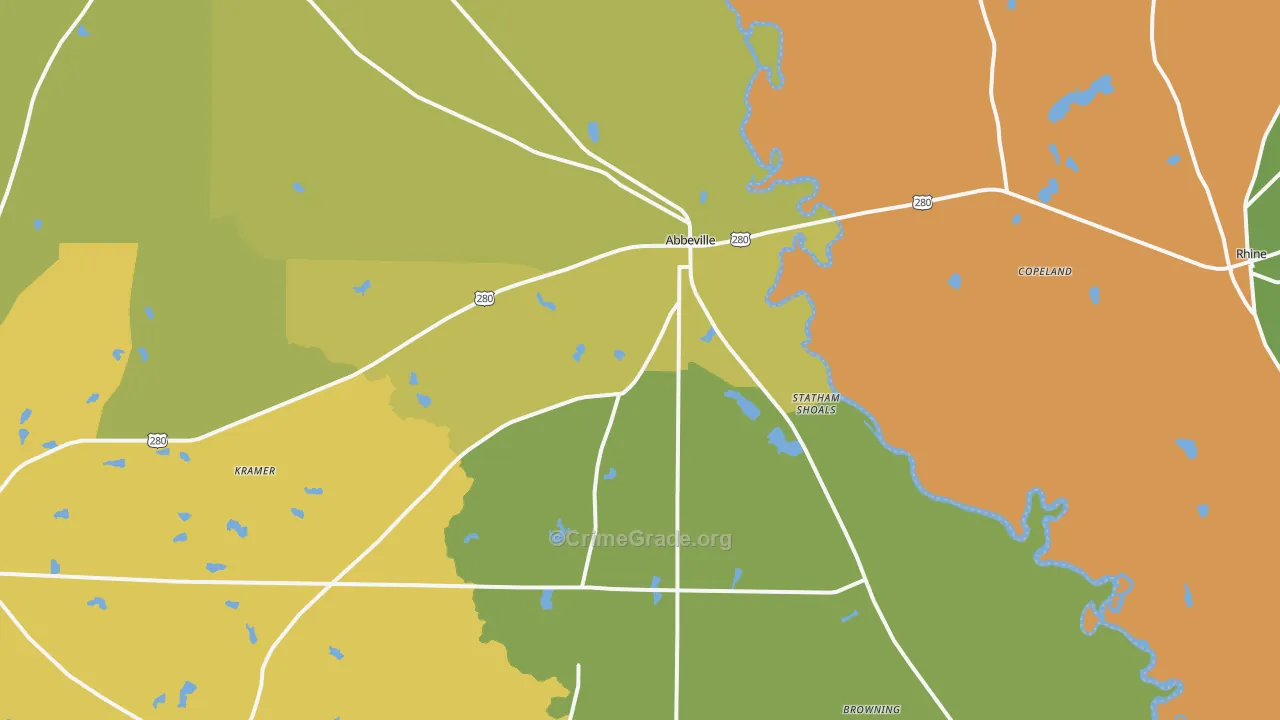 31001, GA Map of Drug-Related Crime Rates