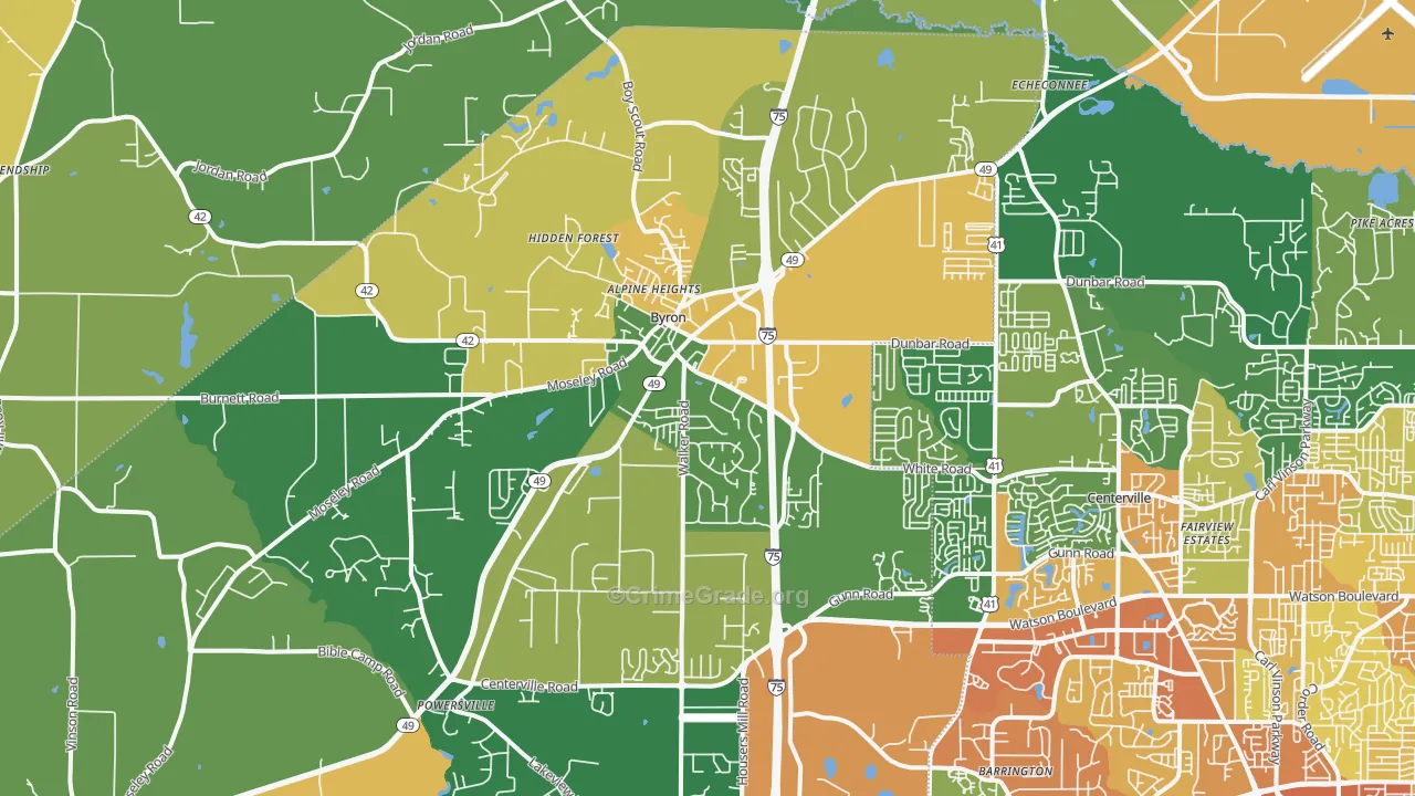 31008, GA Map of Drug-Related Crime Rates
