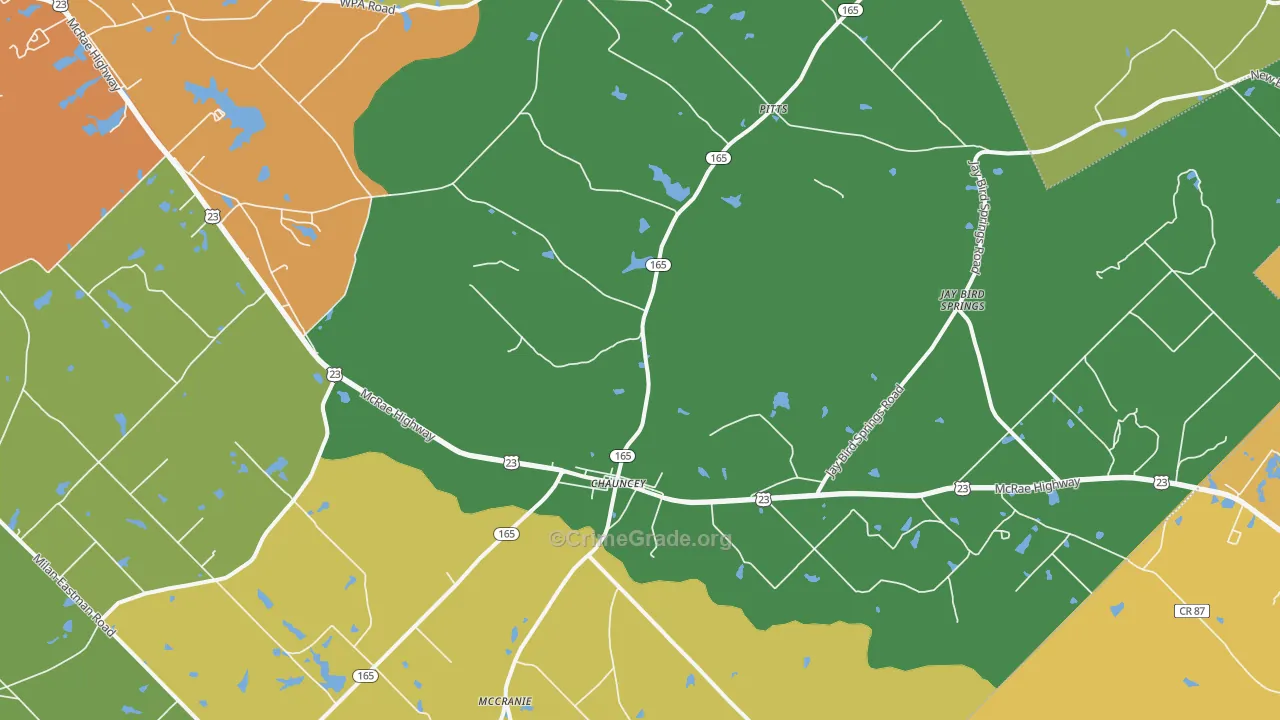 31011, GA Map of Drug-Related Crime Rates