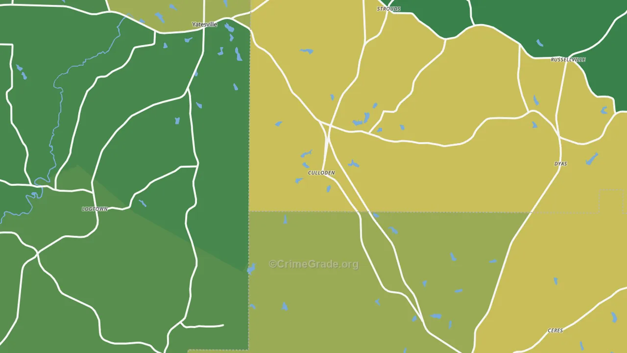 31016, GA Map of Drug-Related Crime Rates