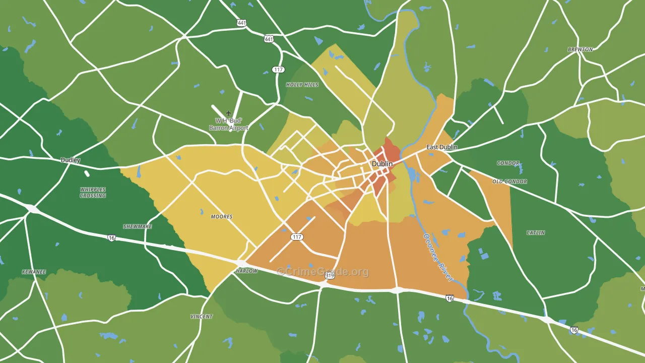 31021, GA Map of Drug-Related Crime Rates