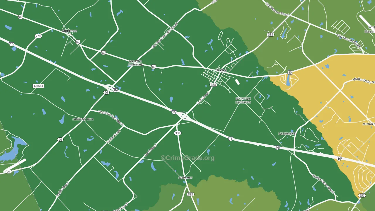 31022, GA Map of Drug-Related Crime Rates