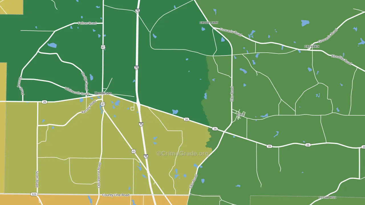 31025, GA Map of Drug-Related Crime Rates