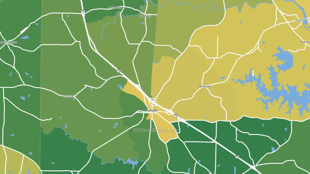31029, GA Map of Drug-Related Crime Rates