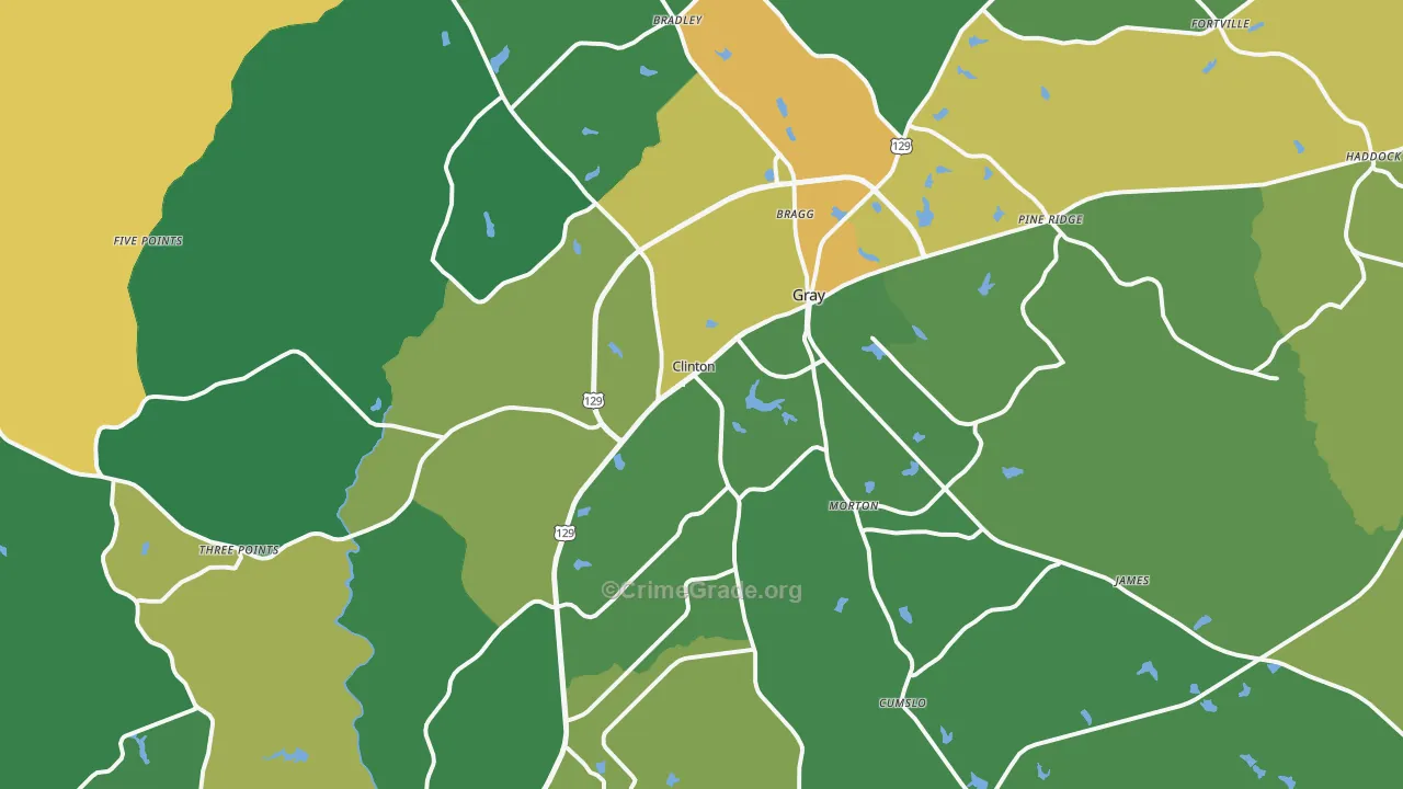 31032, GA Map of Drug-Related Crime Rates