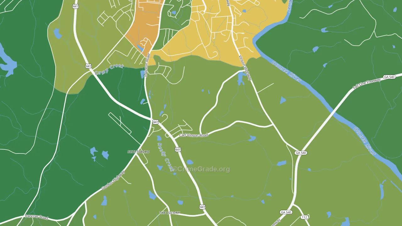 31034, GA Map of Drug-Related Crime Rates