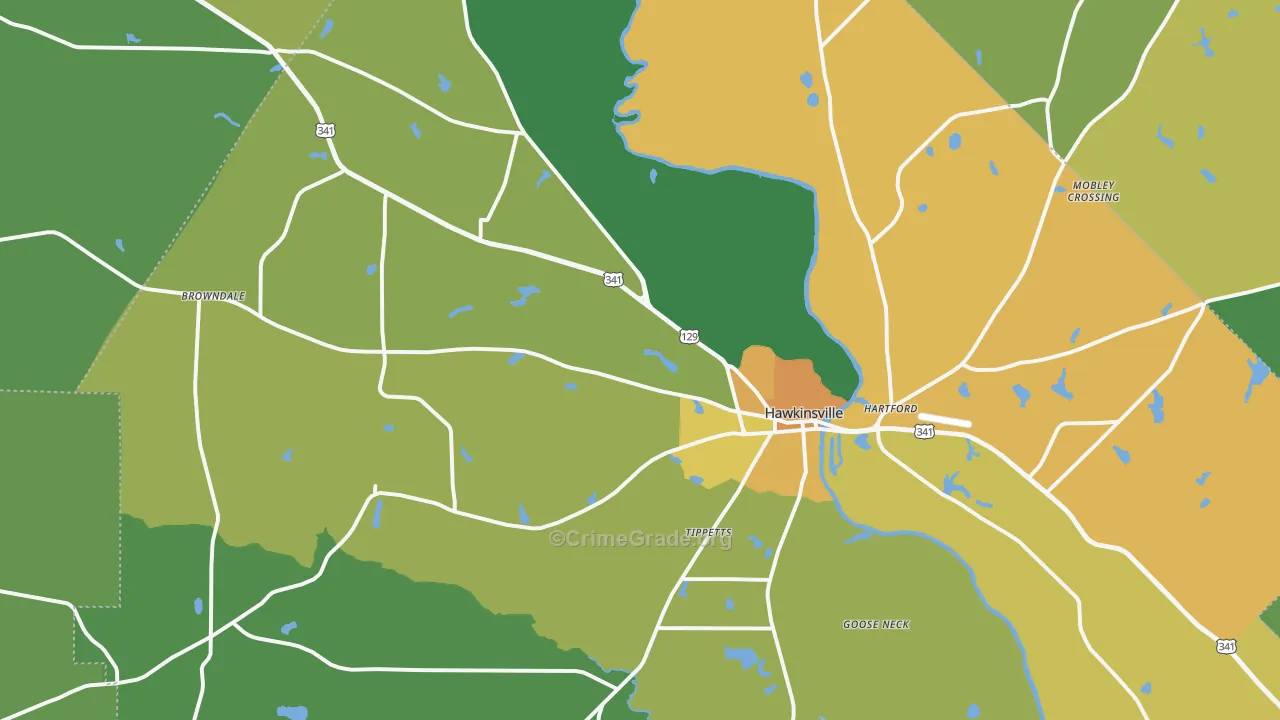 31036, GA Map of Drug-Related Crime Rates