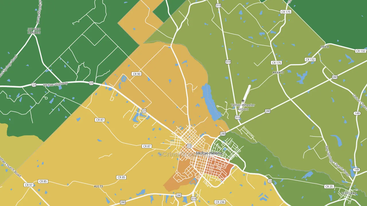 31037, GA Map of Drug-Related Crime Rates