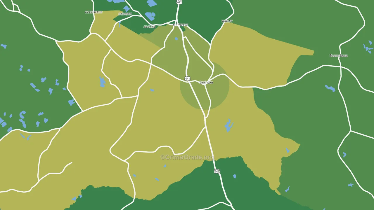 31042, GA Map of Drug-Related Crime Rates