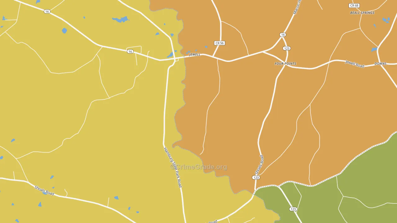 31045, GA Map of Drug-Related Crime Rates