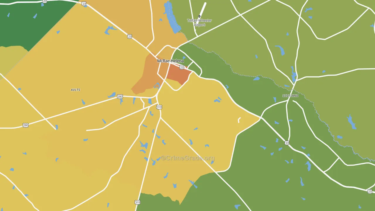 31055, GA Map of Drug-Related Crime Rates