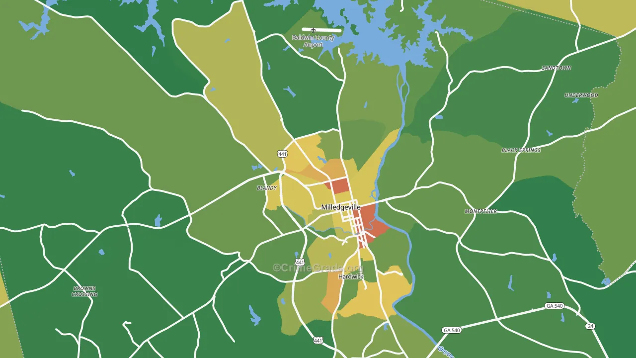 31061, GA Map of Drug-Related Crime Rates