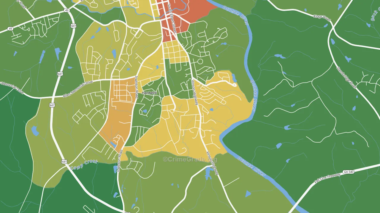 31062, GA Map of Drug-Related Crime Rates