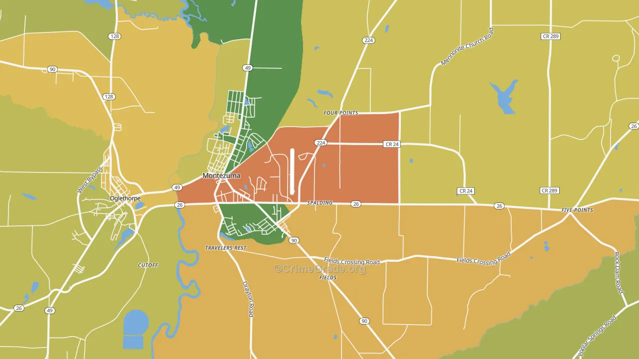 31063, GA Map of Drug-Related Crime Rates
