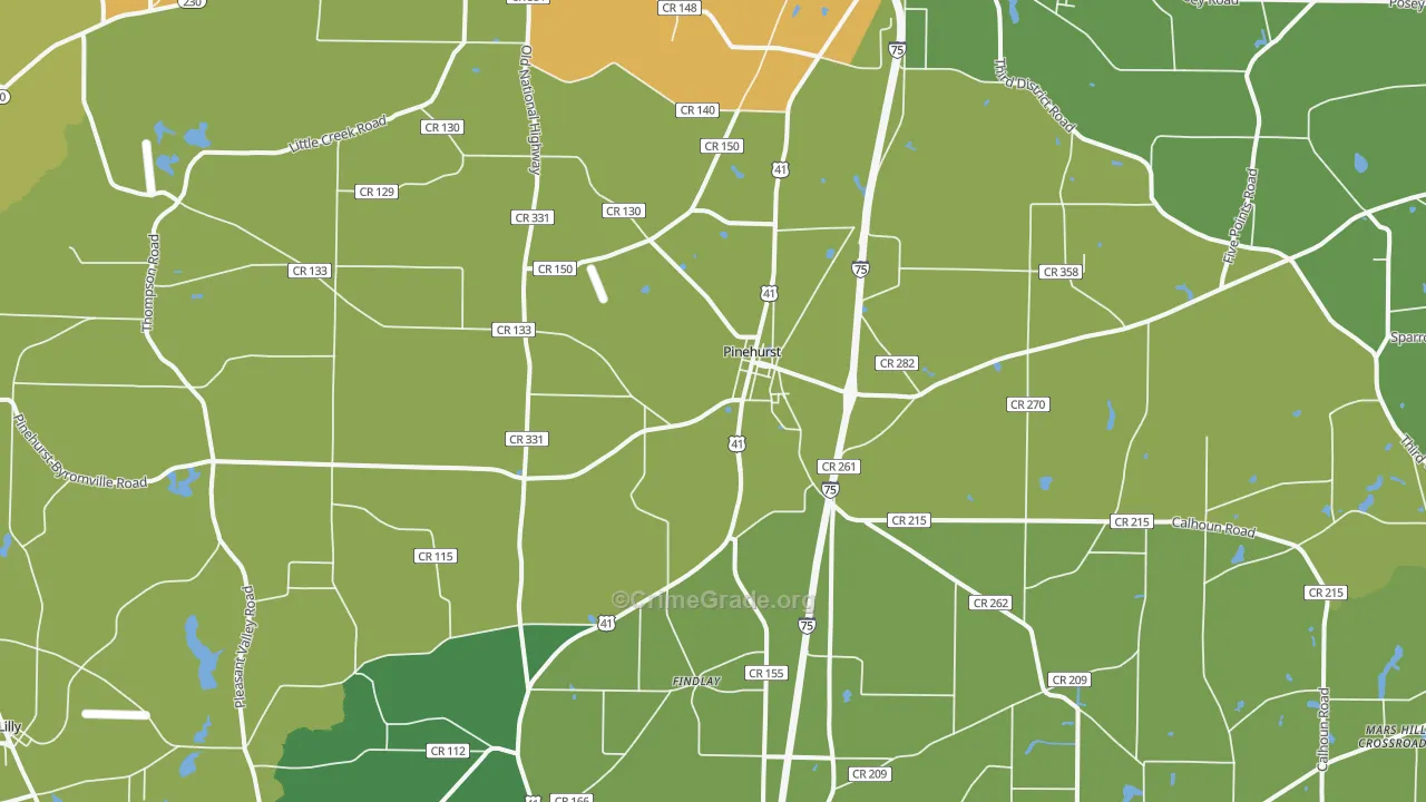 31070, GA Map of Drug-Related Crime Rates