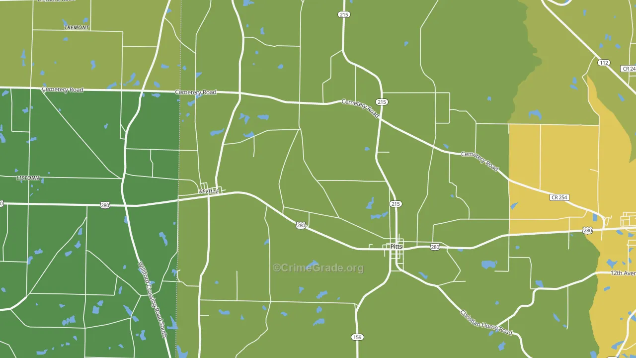 31072, GA Map of Drug-Related Crime Rates
