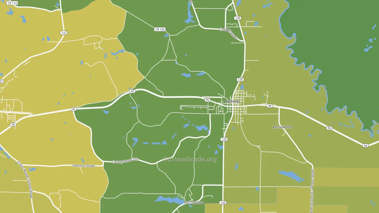 31076, GA Map of Drug-Related Crime Rates