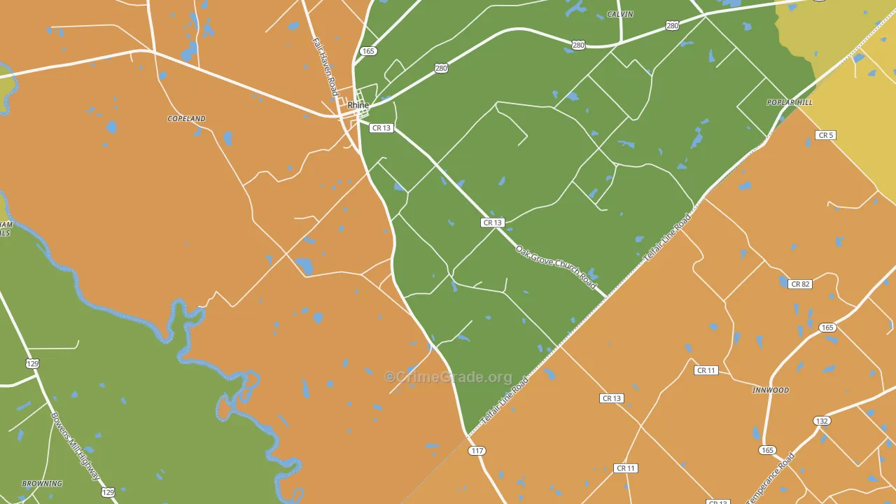 31077, GA Map of Drug-Related Crime Rates