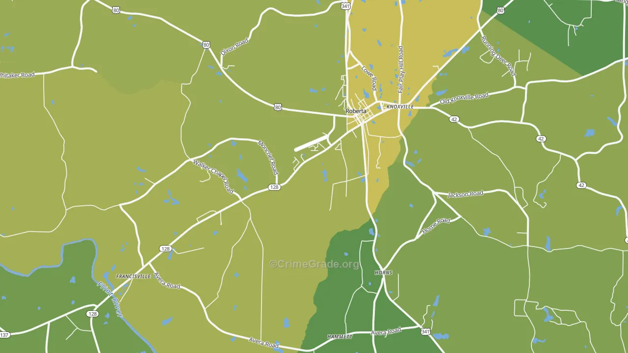 31078, GA Map of Drug-Related Crime Rates