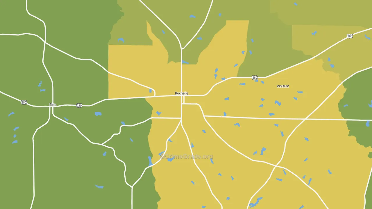 31079, GA Map of Drug-Related Crime Rates