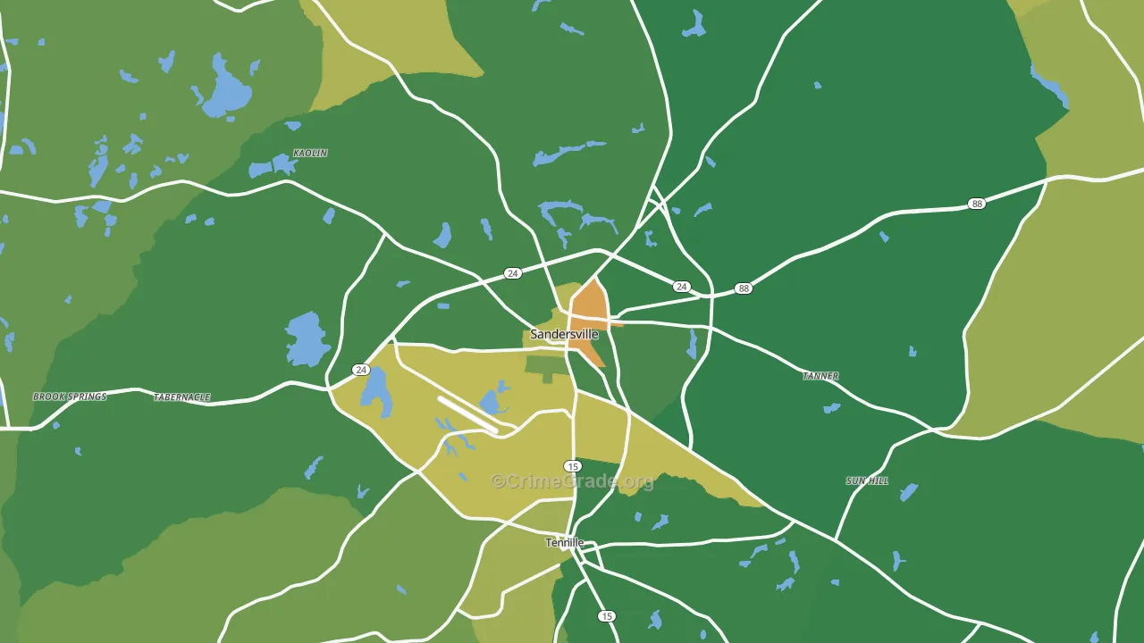 31082, GA Map of Drug-Related Crime Rates