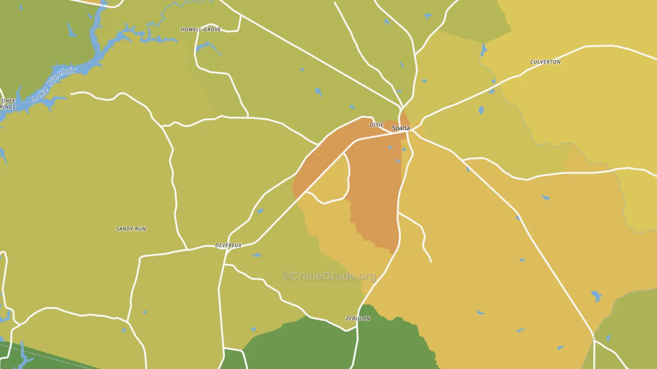 31087, GA Map of Drug-Related Crime Rates