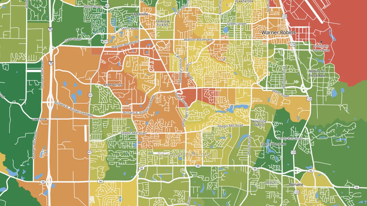 31088, GA Map of Drug-Related Crime Rates