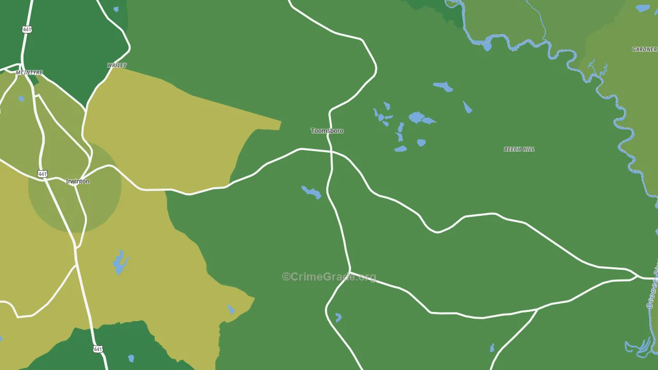 31090, GA Map of Drug-Related Crime Rates