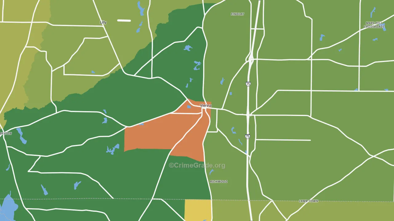 31092, GA Map of Drug-Related Crime Rates
