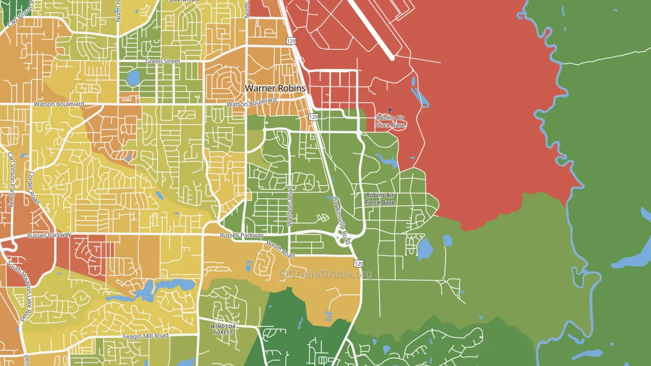 31098, GA Map of Drug-Related Crime Rates