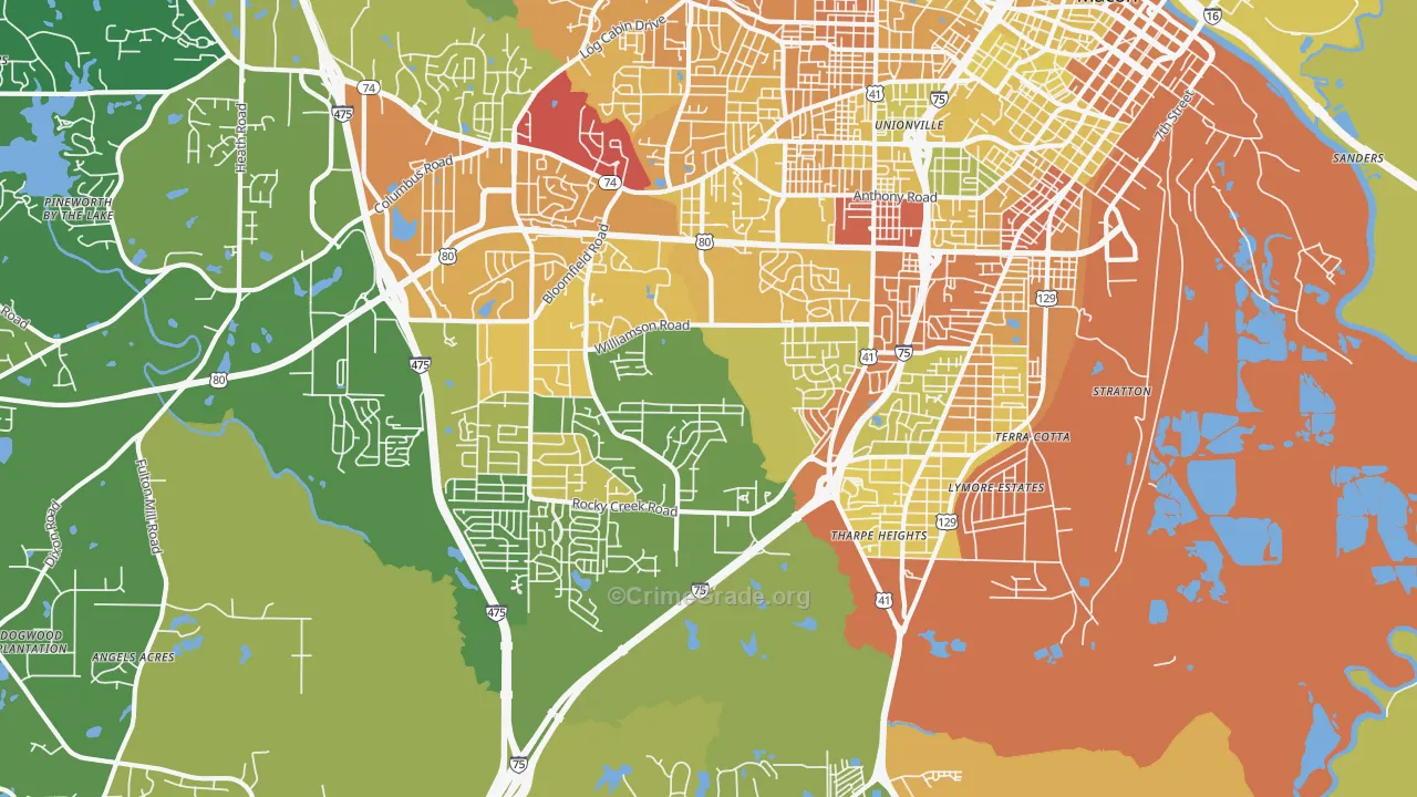 31206, GA Map of Drug-Related Crime Rates