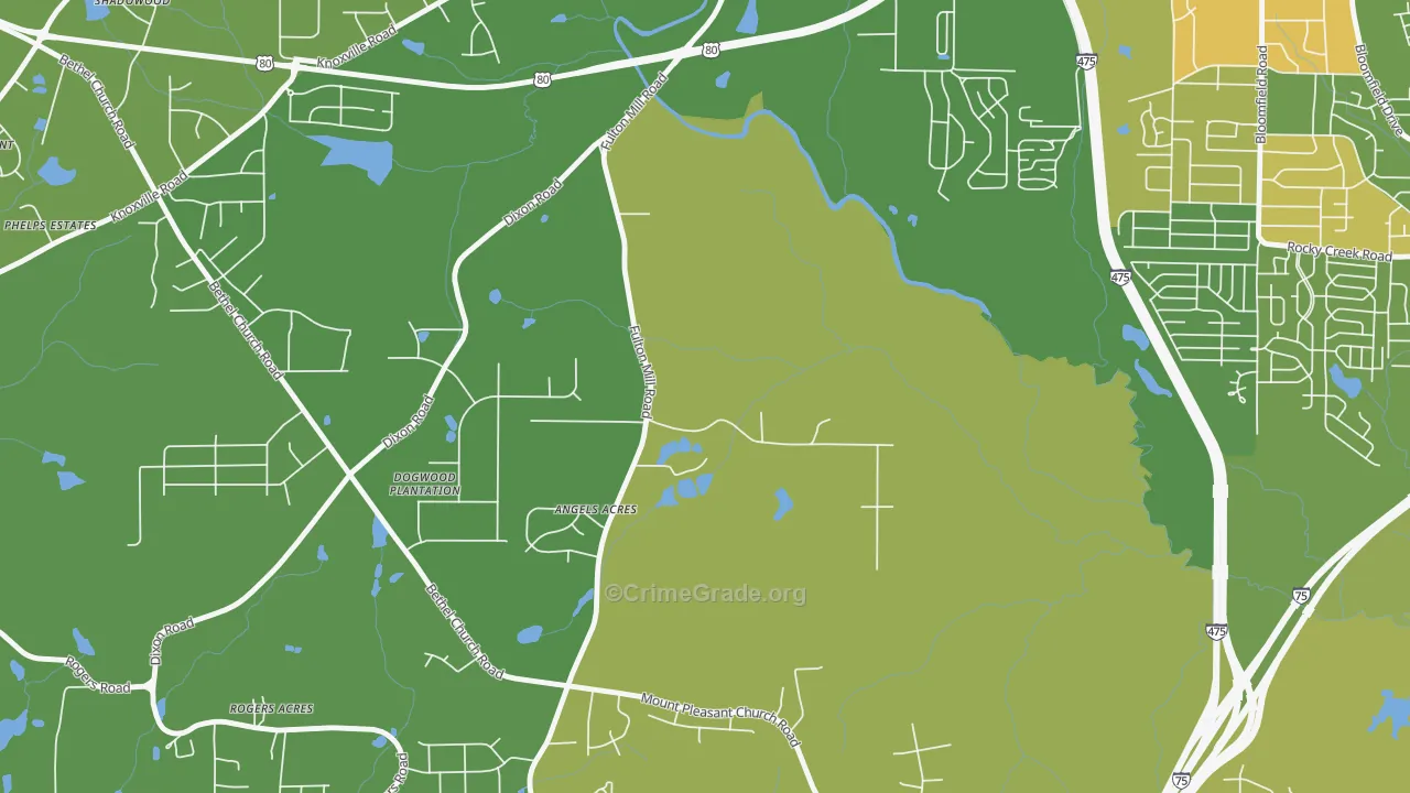 31208, GA Map of Drug-Related Crime Rates