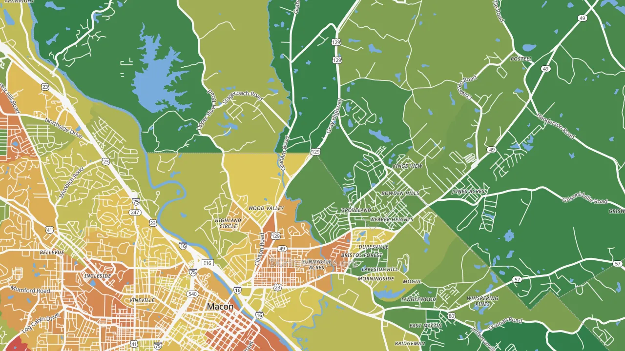31211, GA Map of Drug-Related Crime Rates