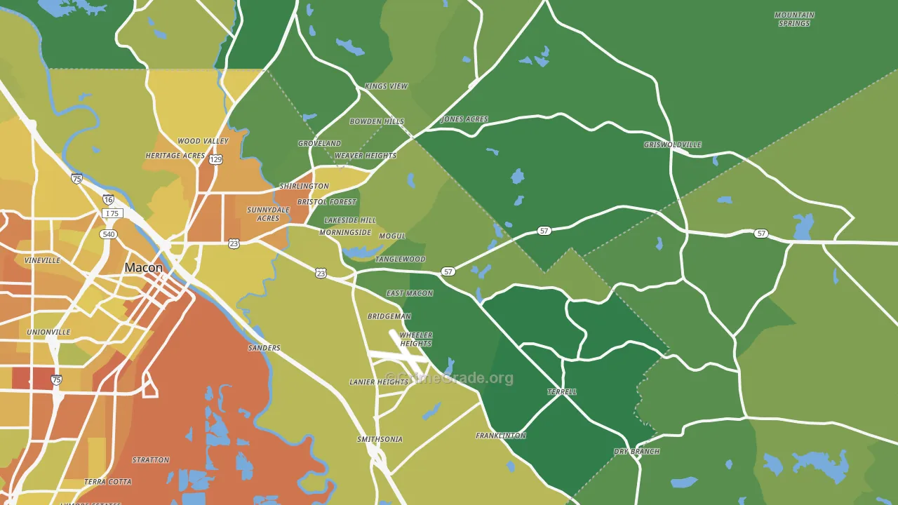 31217, GA Map of Drug-Related Crime Rates