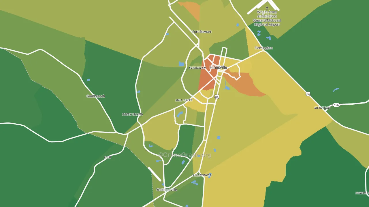 31313, GA Map of Drug-Related Crime Rates