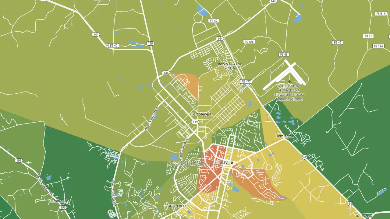 31314, GA Map of Drug-Related Crime Rates