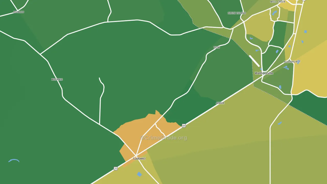 31316, GA Map of Drug-Related Crime Rates