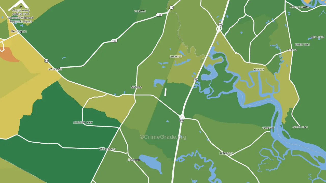 31320, GA Map of Drug-Related Crime Rates