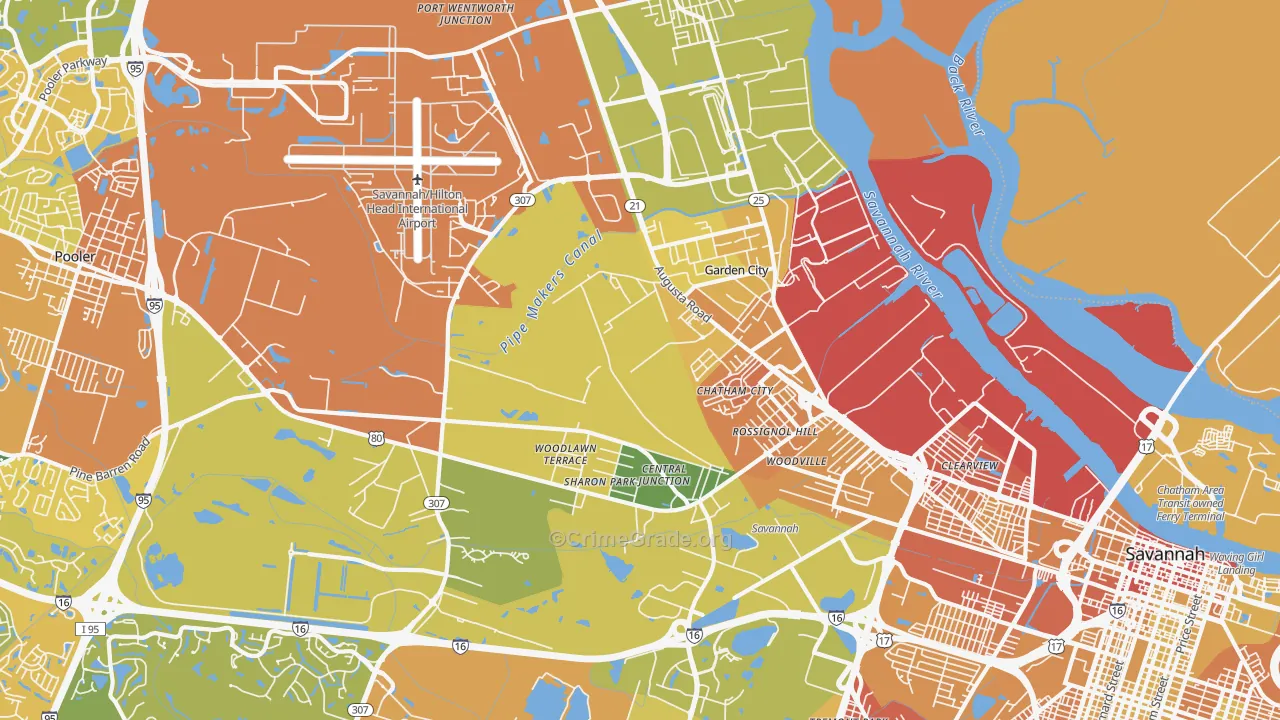 31408, GA Map of Drug-Related Crime Rates