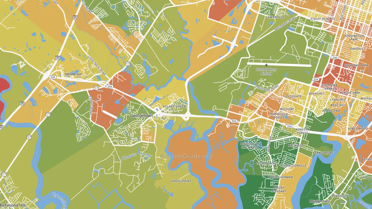 31419, GA Map of Drug-Related Crime Rates
