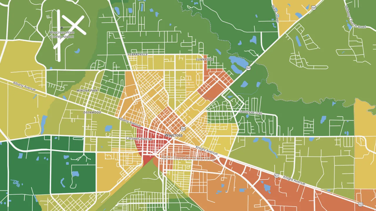 31501, GA Map of Drug-Related Crime Rates