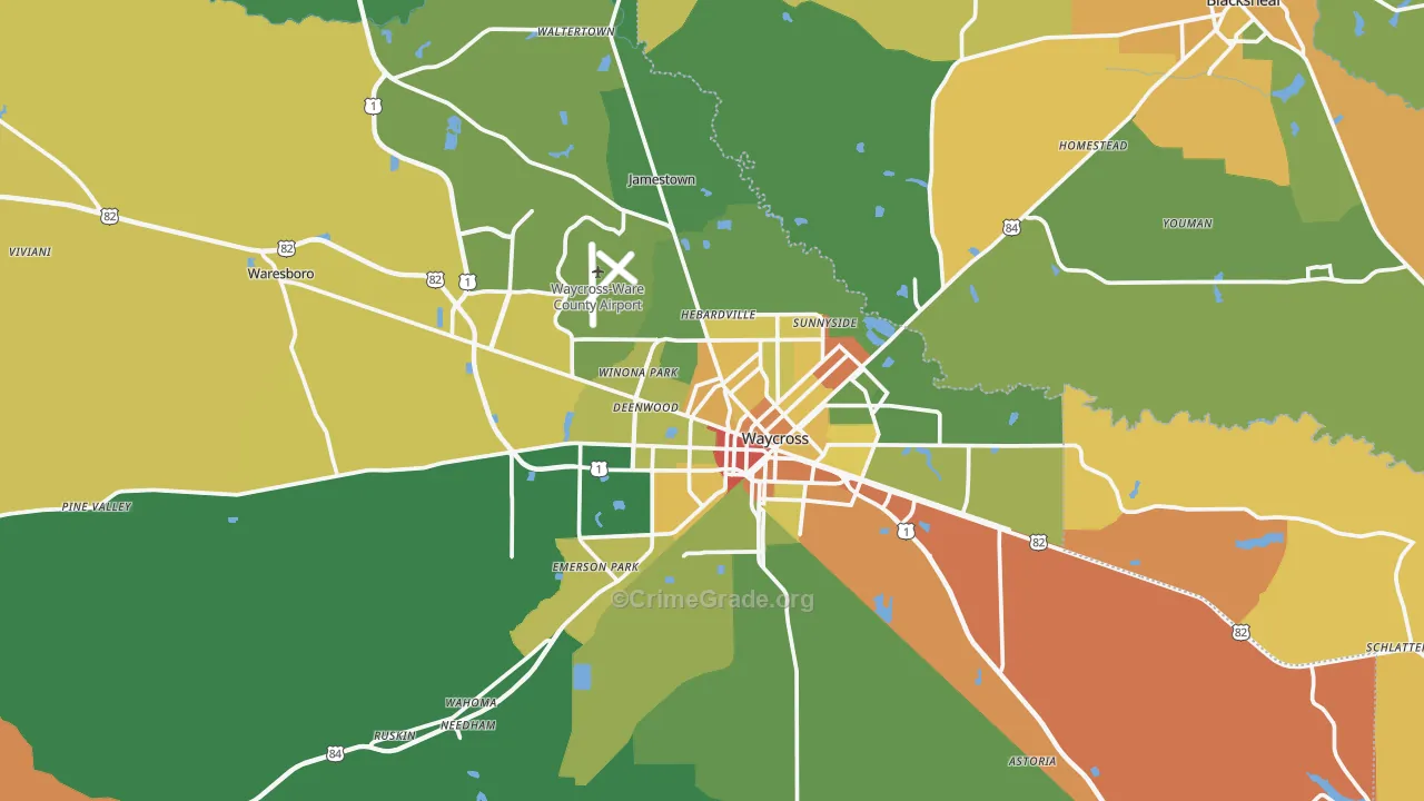 31503, GA Map of Drug-Related Crime Rates