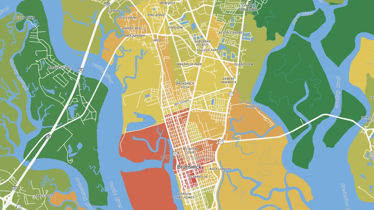 31520, GA Map of Drug-Related Crime Rates