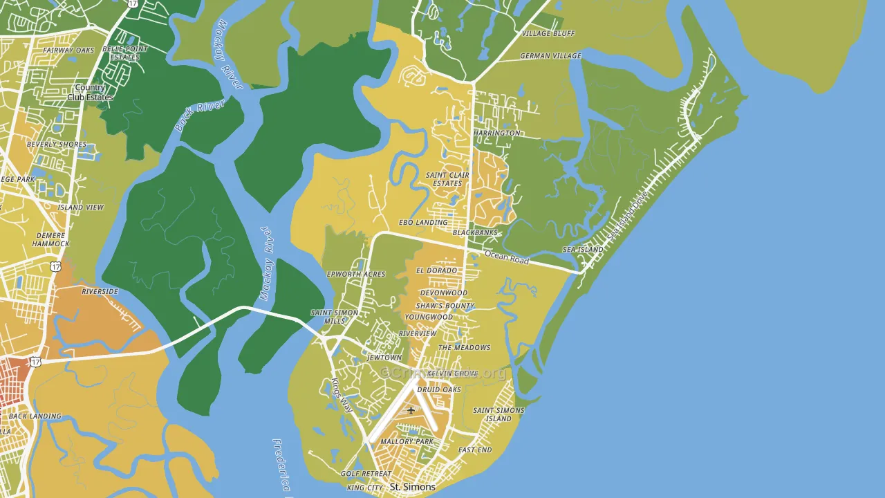 31522, GA Map of Drug-Related Crime Rates