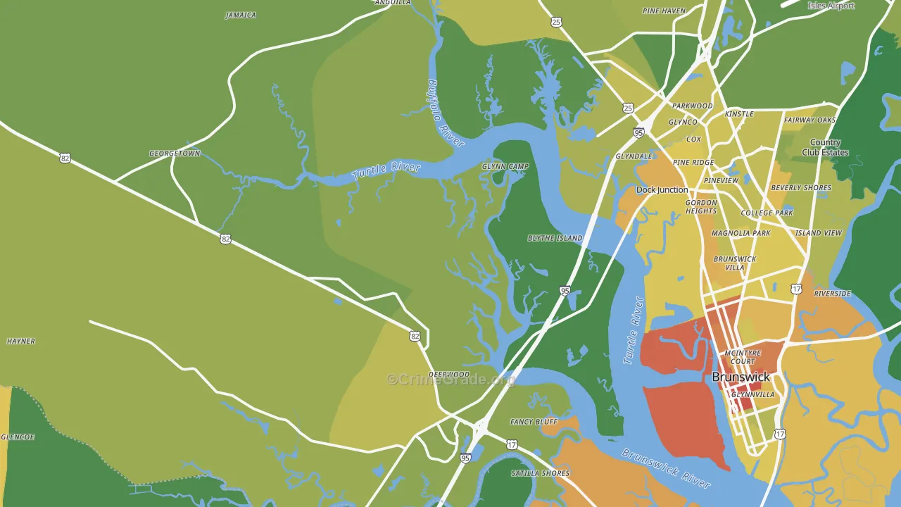 31523, GA Map of Drug-Related Crime Rates
