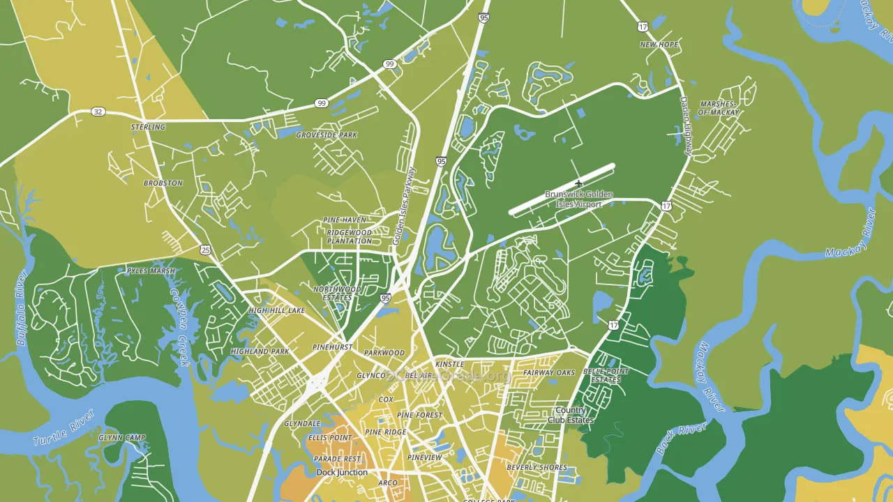 31525, GA Map of Drug-Related Crime Rates