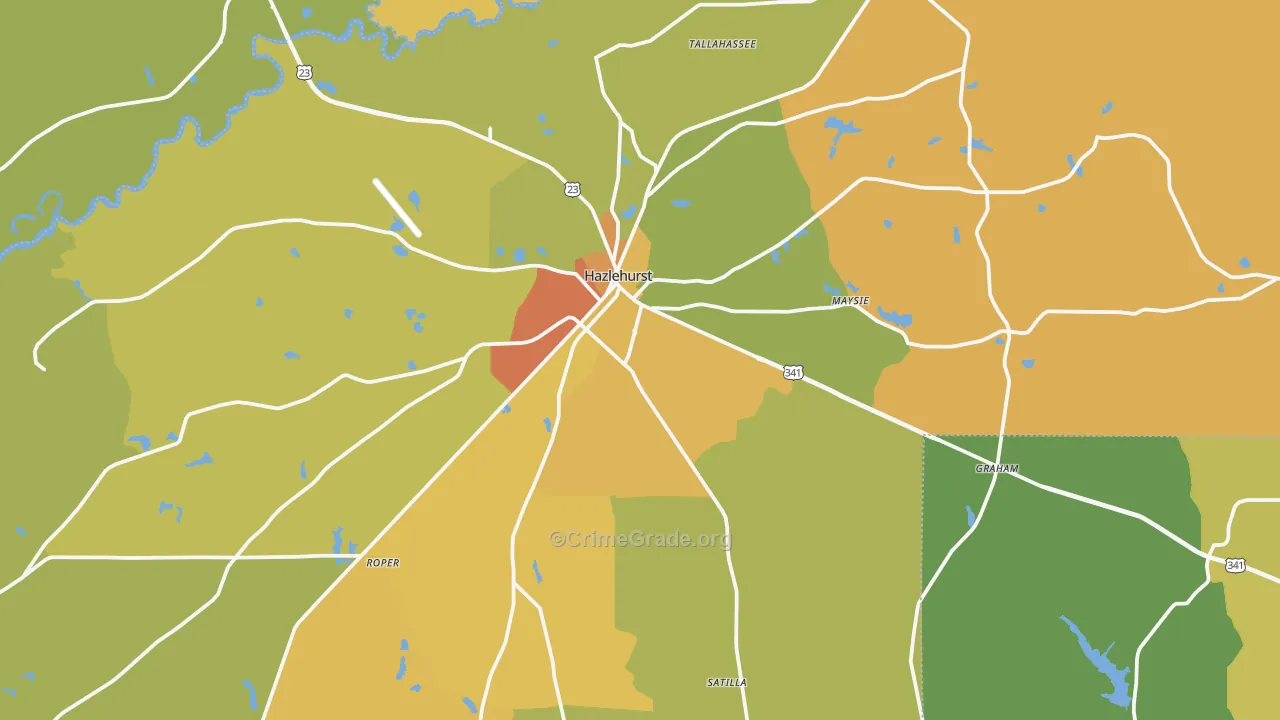 31539, GA Map of Drug-Related Crime Rates